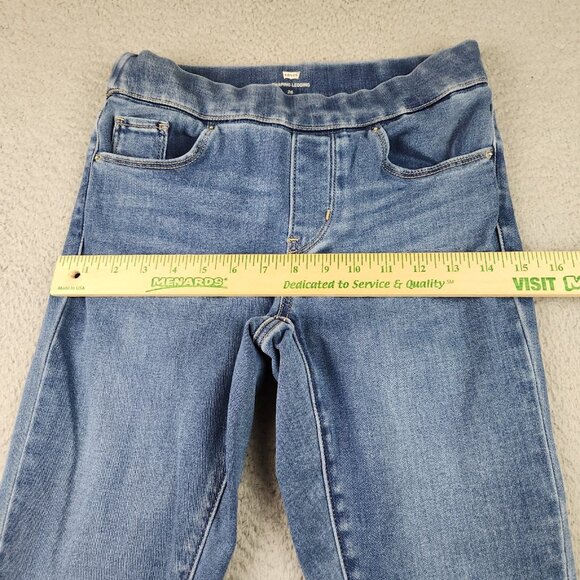 Levi's Womens Pull-On Mid-Rise Shaping Skinny Stretch Denim Jeans Size 26 Denim - Picture 4 of 10